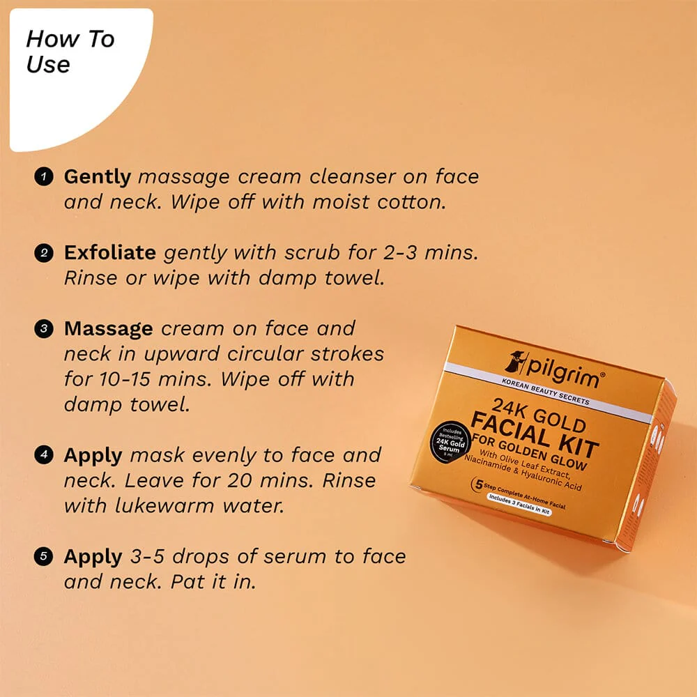 24K Gold Facial Kit For Golden Glow - Image 6
