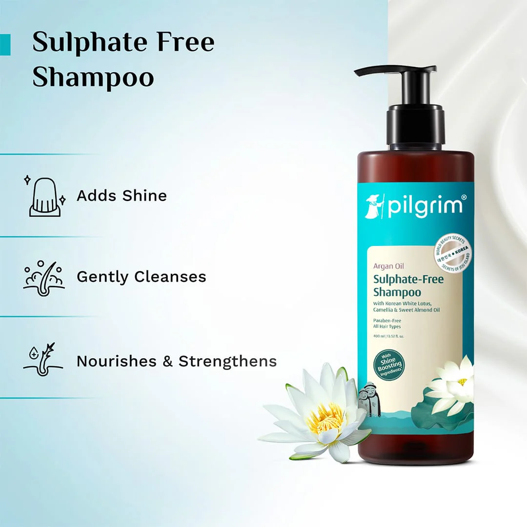 Argan Oil Sulphate Free Shampoo with Korean White Lotus, Camellia & Sweet Almond Oil - 400ml - Image 2