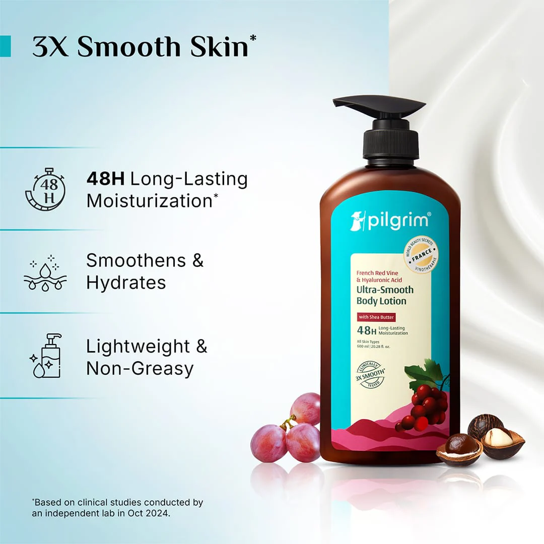 French Red Vine & Hyaluronic Acid Ultra-Smooth Body Lotion - 600ml - Image 5