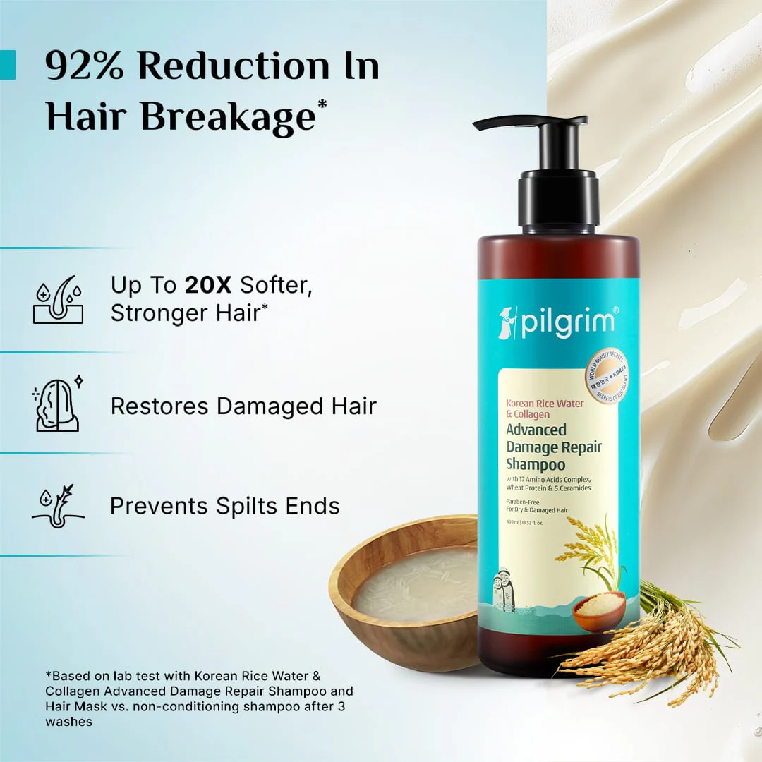 Korean Rice Water & Collagen Advanced Damage Repair Shampoo - 400ml - Image 3