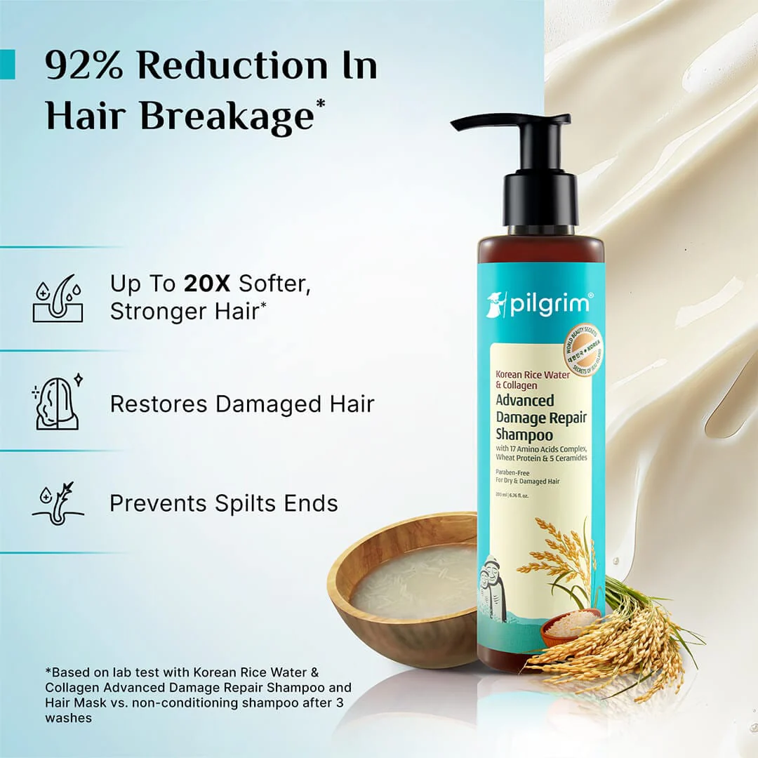 Korean Rice Water & Collagen Advanced Damage Repair Shampoo - Image 7
