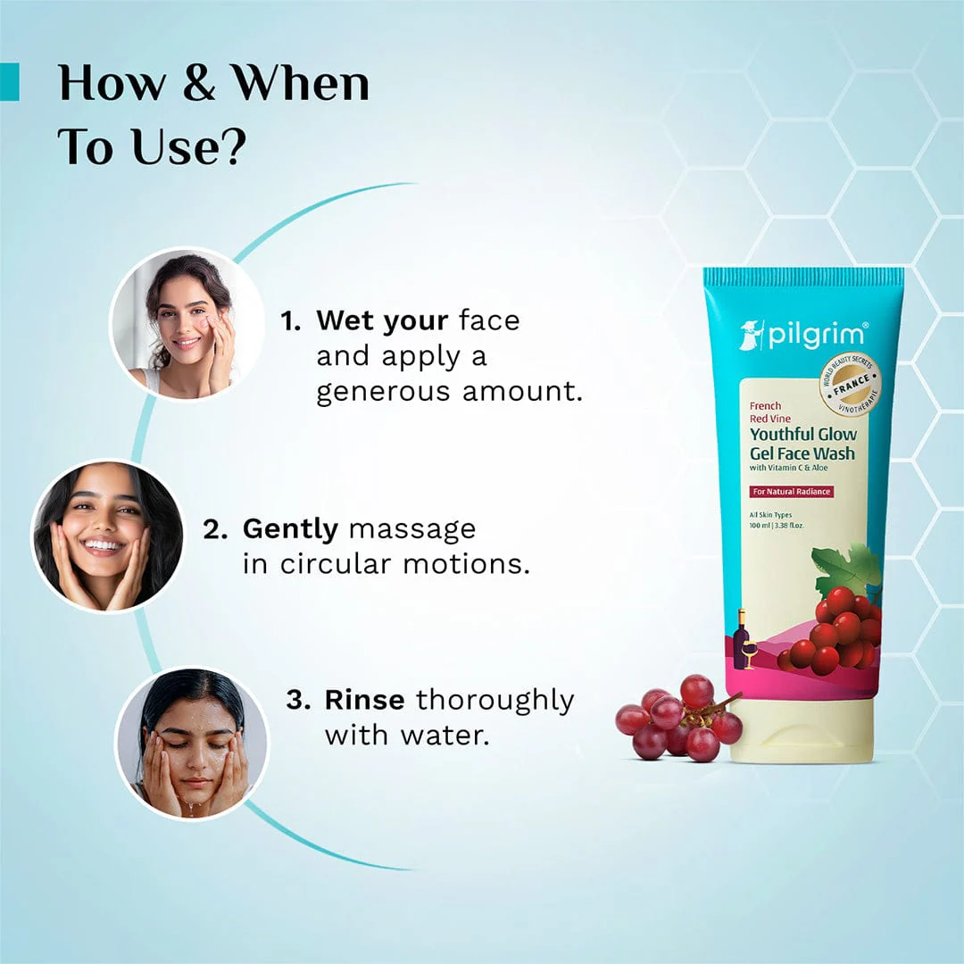Red Vine Youthful Glow Gel Face Wash with Vitamin C & Aloe - Image 6