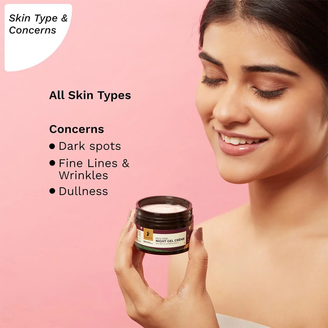 Red Vine Night Gel Crème with Retinol, Mulberry & Vit. C 50gm - Image 6