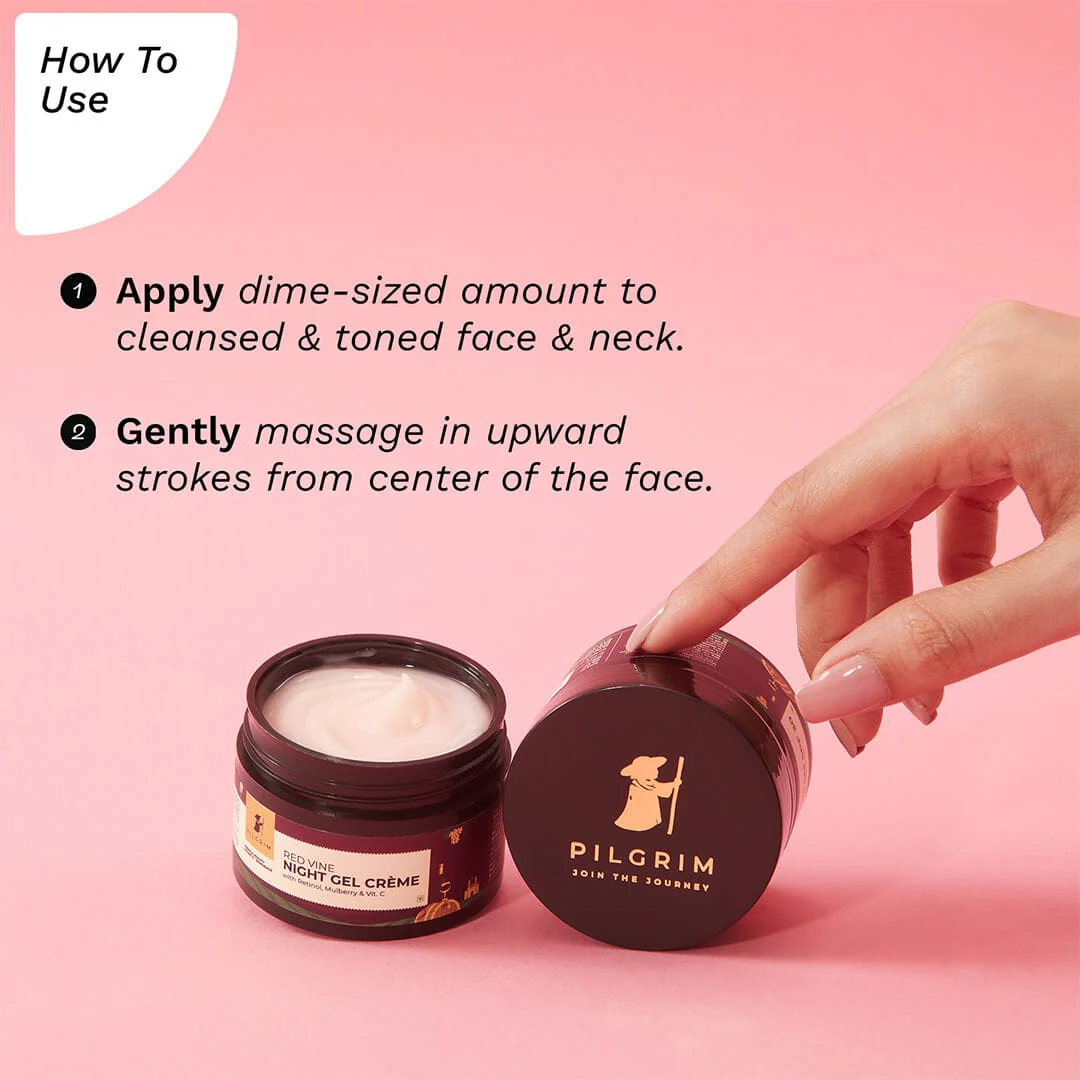 Red Vine Night Gel Crème with Retinol, Mulberry & Vit. C 50gm - Image 7