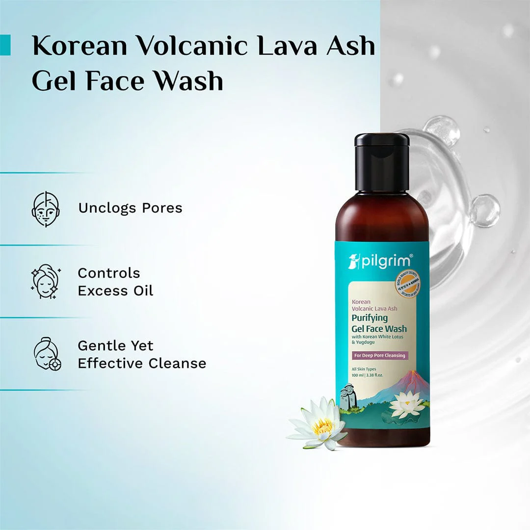 Korean Volcanic Lava Ash Purifying Gel Face Wash with White Lotus & Yugdugu - Image 3