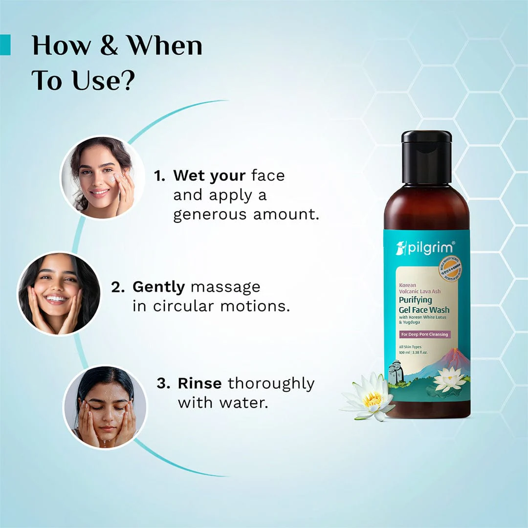 Korean Volcanic Lava Ash Purifying Gel Face Wash with White Lotus & Yugdugu - Image 6